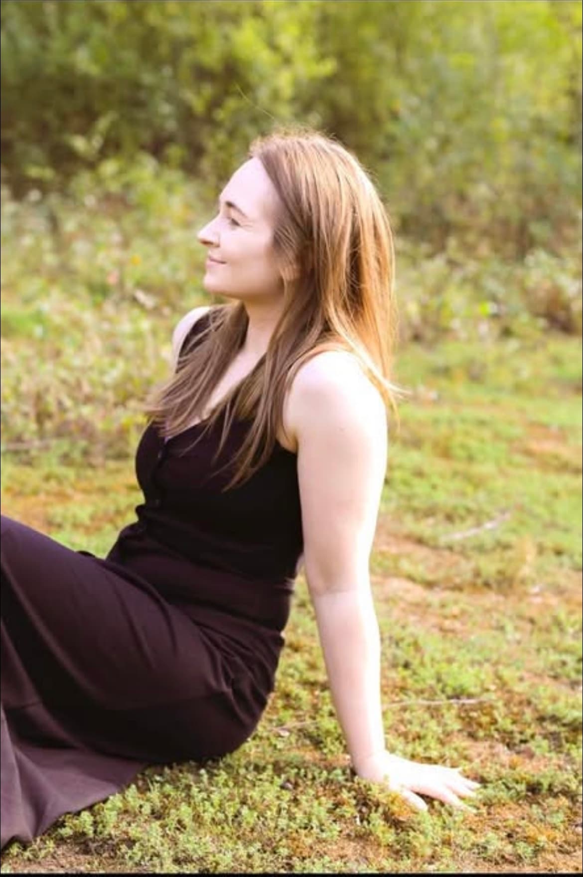 Rebecca enjoying a peaceful moment outdoors